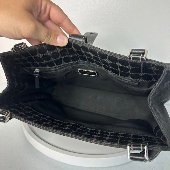 Kate Spade Bag Vintage Tote Shoulder Bag Nylon Fabric Leather Black - Picture 6 of 13